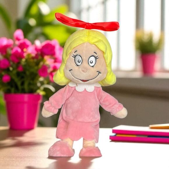 Dr Seuss Plush Cindy Lou Who Doll Grinch Who Stole Christmas Whoville Aurora 12" - Picture 12 of 12